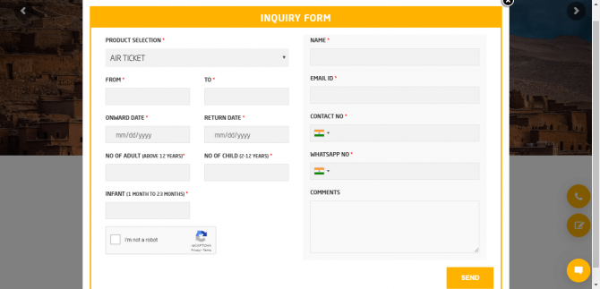 inquiry form design