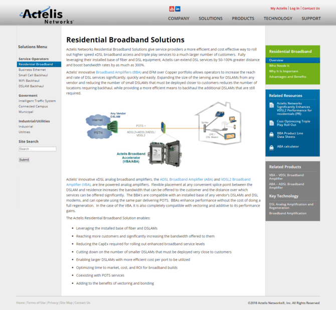 Actelis Networks - Residential Broadnand - Screenshot