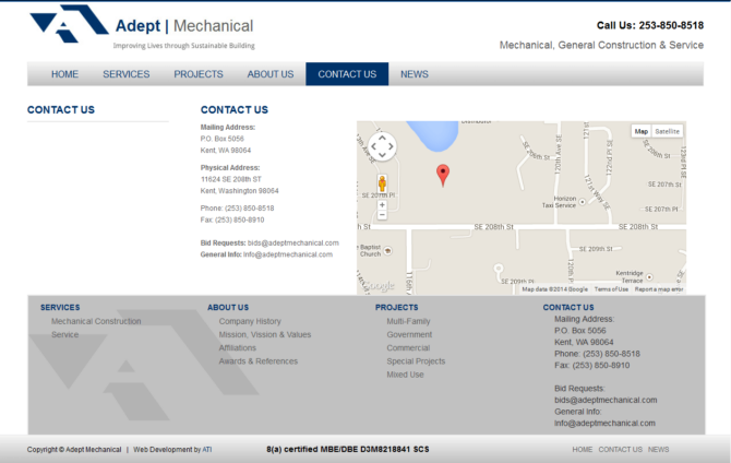 Adept Mechanical- Contact - Screenshot