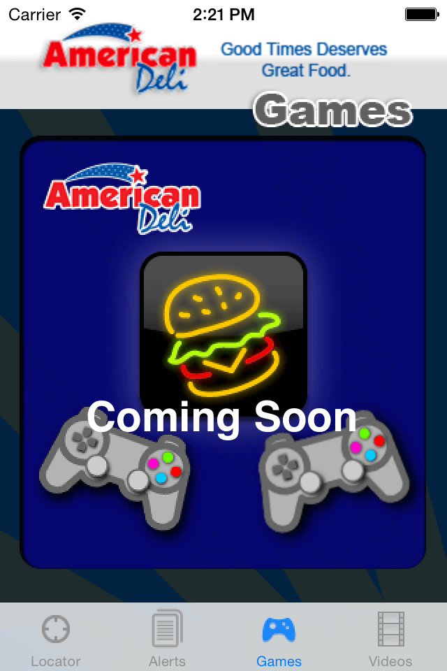 AmericanDeliIphoneApp - Games - Screen