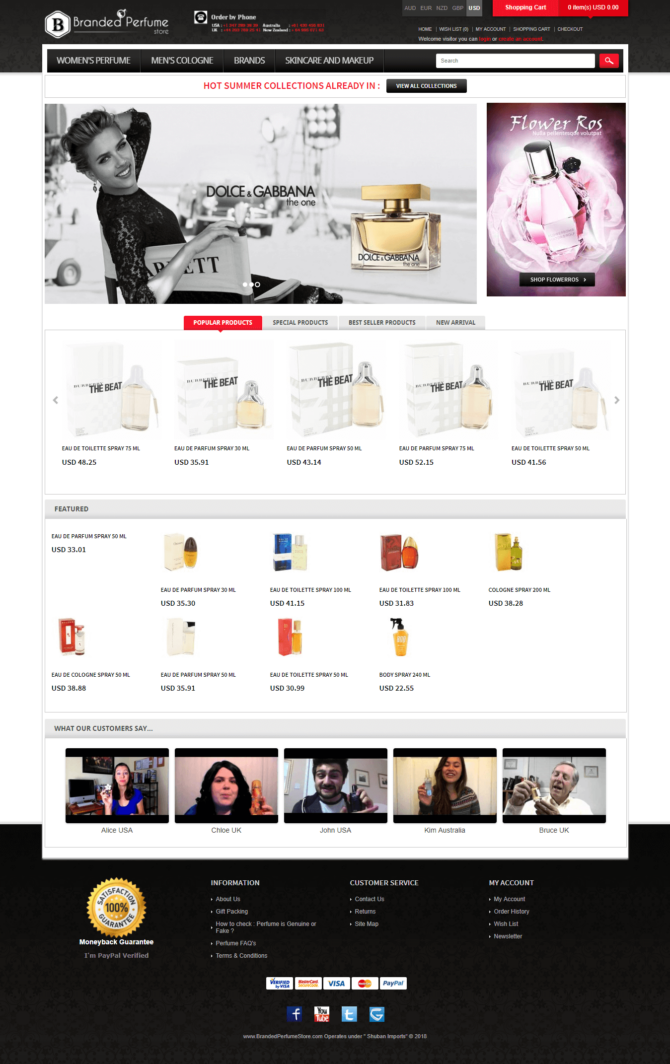 Branded Perfume Store - Screenshot