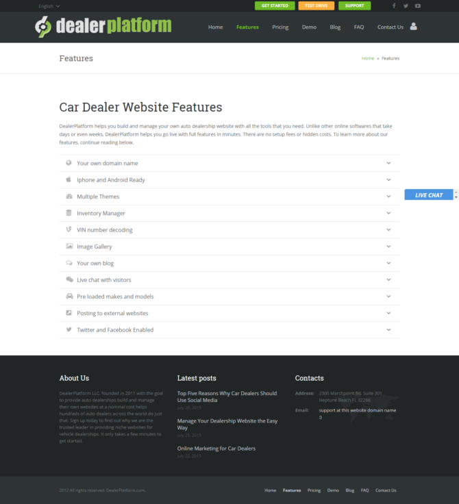 Dealers Platform - Features - Screenshot