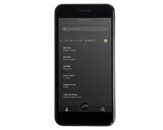 DJ Web App - Playlist name - Screen