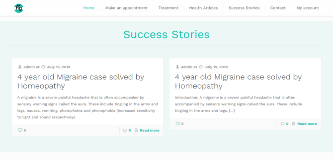 HomeopathyPortal - Success Stories - Screenshot