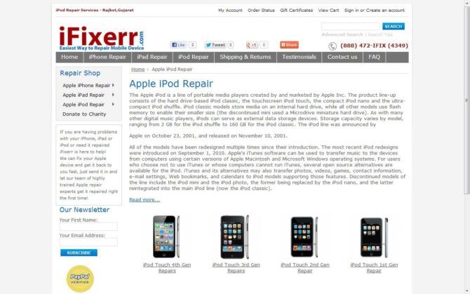 iFixerr - iPod Repair - Screenshot