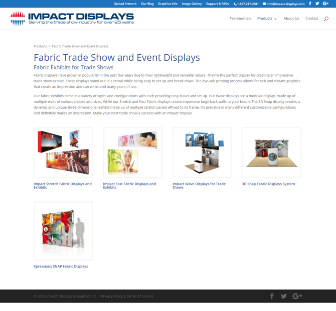 Impact Displays - Fabric - Screenshot