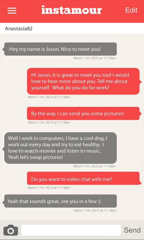 Instamour Dating App - Chat - Screen