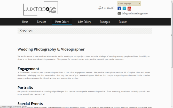 Juxtapose Images - Services - Screenshot