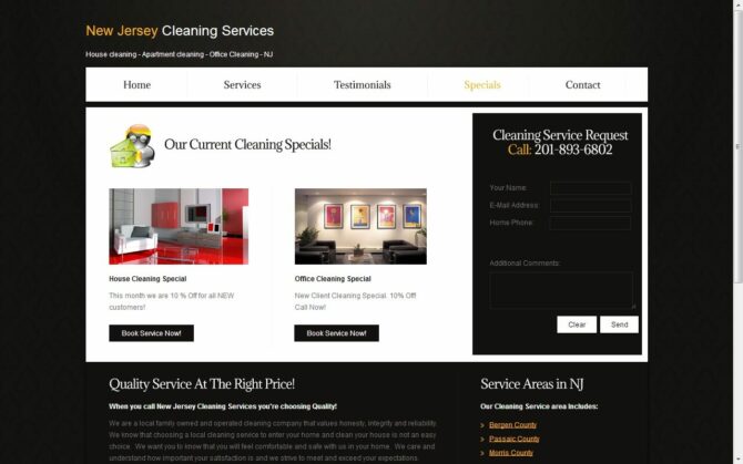 New Jersey Cleaning - Specials
