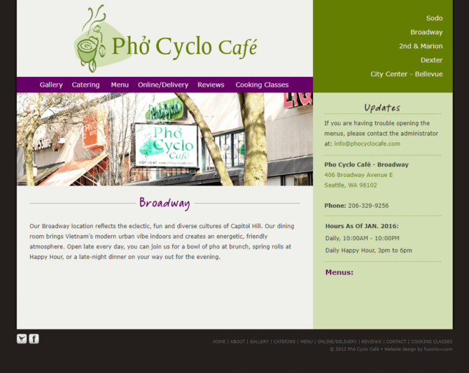 Pho Cyclo - Updates - Screen