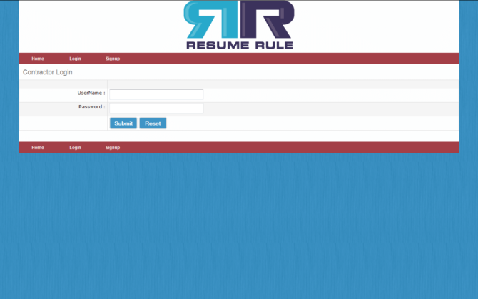 ResumeRule - Login - Screenshot