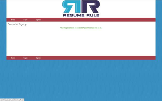 ResumeRule - Registration - Screenshot