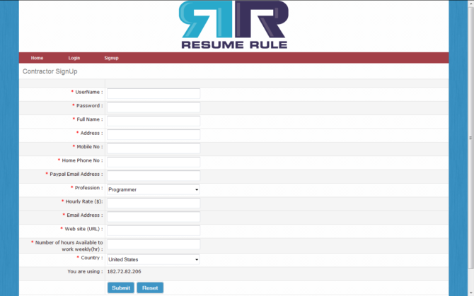 ResumeRule - SignUp - Screenshot