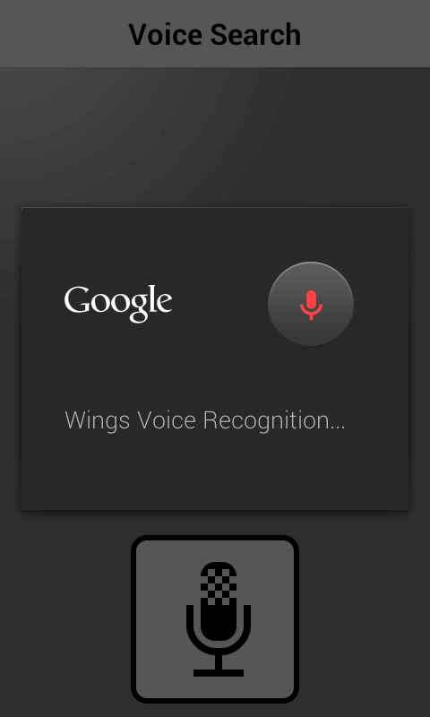 Speech Recognition - Google Voice - Screen