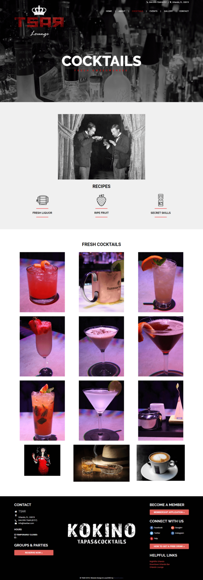 TSAR BAR Lounge - Cocktails - Screenshot
