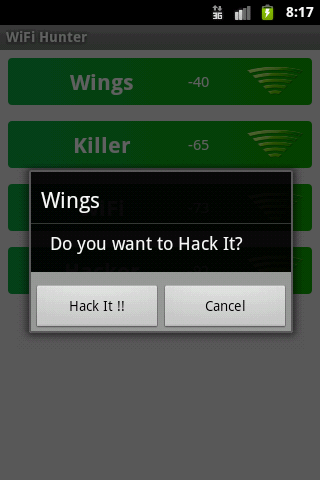 Wifi Hunter App - Hack - Screen